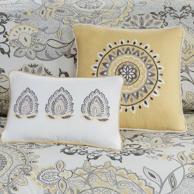 California King Yellow Cotton Reversible Bedspread Set