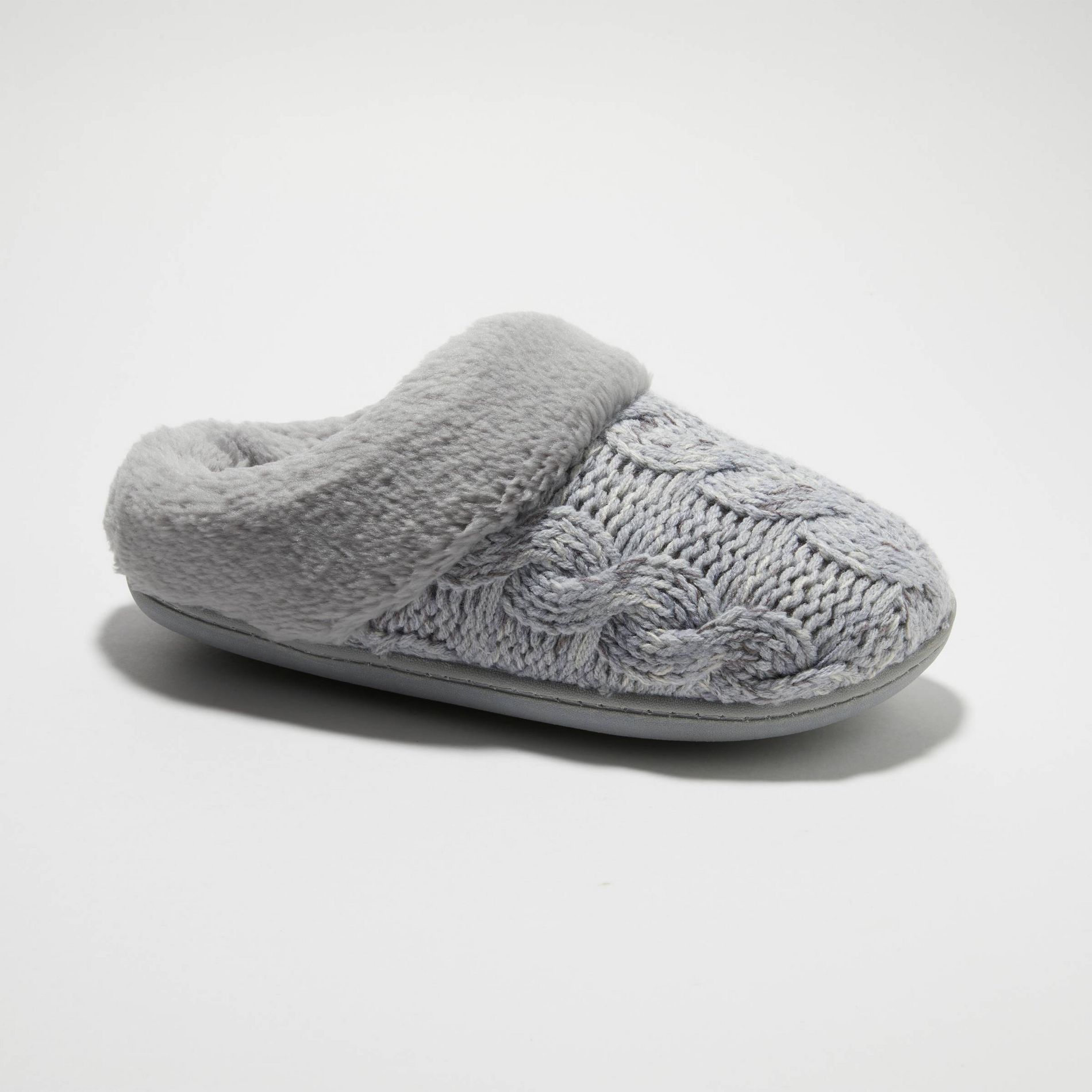 dluxe by dearfoams Women's Carol Slippers - Gray L: Indoor/Outdoor Cushioned Slide