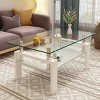 Coffee Tables Rectangular, Coffee Tables Contemporary With Tempered Glass Tabletop And Mdf Layer, Coffee Tables Modern-Cuddlewood - 2 of 4