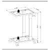 LOVMOR Side Table, Acrylic Sofa Table, Glass Top C Shape Square Table with Metal Base for Living Room, Bedroom - 4 of 4