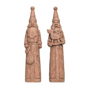 Large Resin Wood Cut Saint Nick Figurine Set of 2 - 1 of 1
