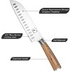 imarku Santoku Knife, 7 inch Kitchen Knife Ultra Sharp Asian Knife Japanese Chef Knife - Ergonomic Pakkawood Handle, Gold - 2 of 4