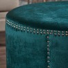 Jaewon Studded Velvet Ottoman Teal - Christopher Knight Home - 3 of 4