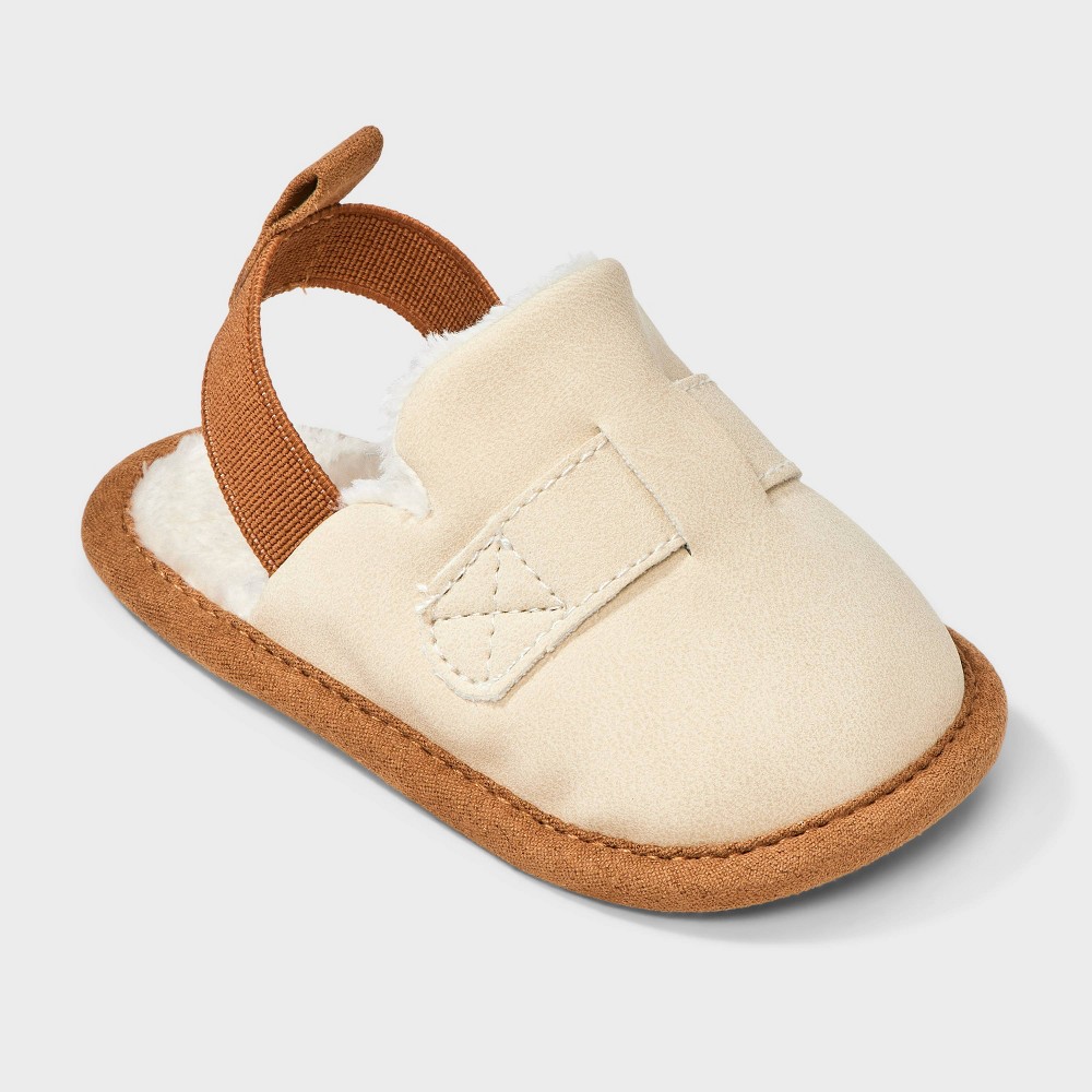 Baby Girls' Light Beige Clogs - Cat & Jack™ Light Beige 3-6M: Slip-On, Non-Marking Sole, Soft Outsole