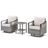 Buenhomino Outdoor Patio Furniture Sets, All-Weather PE Wicker Seating with Swivel Chairs, Sofas, Ottomans & Tables for Garden, Deck & Porch - 3 of 4