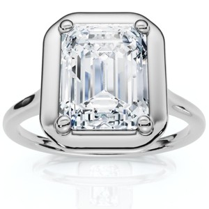 Pompeii3 Certified 2Ct Emerald Cut Adriana Diamond Engagement Ring 14k Gold Lab Created - 1 of 4