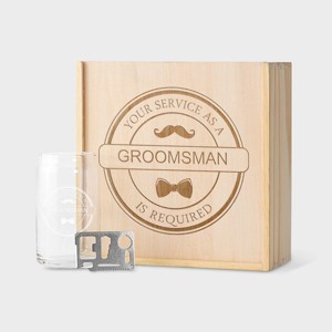 Groomsman Craft Beer Gift Box Wood - Cathy