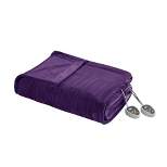 Twin Plush Electric Bed Blanket Purple - Beautyrest
