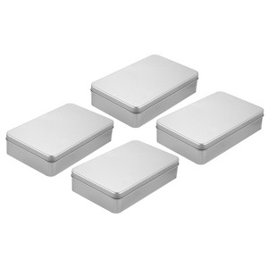 Unique Bargains Metal Portable Storage Tin Box Container 4 Pcs - 1 of 4