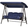 Outsunny 3-Seat Outdoor Patio Swing with Adjustable Tilt Canopy, Cushions, Pillow, Steel Frame, Side Tray, Cup Holder - 4 of 4