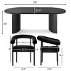 7-Piece Dining Table Set with Velvet Armchairs, 79" Oval Table and 6 Ultra-Comfort Upholstered Chairs for Dining Room-Maison Boucle - 4 of 4