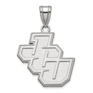 Black Bow Jewelry 14k White Gold John Carroll Blue Streaks NCAA Large Pendant - 1 of 3