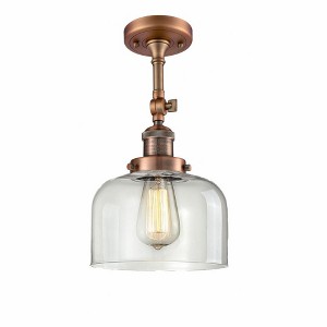 Bell - 1 Light Semi-Flush Mount In Industrial Style-14 Inches Tall and 8 Inches Wide - 1 of 1