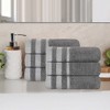 Cotton Medium Weight Hand Towel Set of 6 by Blue Nile Mills - 2 of 4
