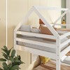 NicBex Twin Over Twin Rubber Wood Floor Bunk Bed,House-Shaped-Bunk Bed Frame with Ladder and Safety Guardrail for Kids Teens Dorm Rooms - 4 of 4