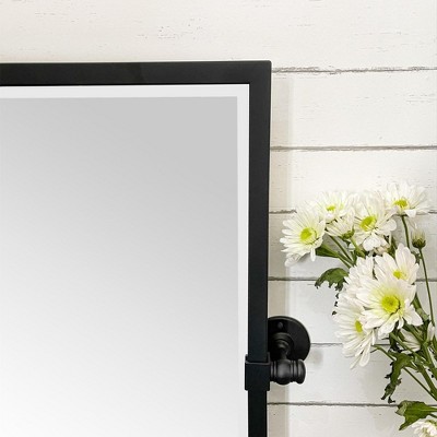 Matte Black Rectangular Stainless Steel Wall Mounted Bathroom Vanity Mirror