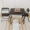 Coucheta 3-Piece Folding Table and Chairs Set, Portable Card Table with PU Cushion, Space-Saving No Assembly Required Indoor Outdoor Use - 4 of 4