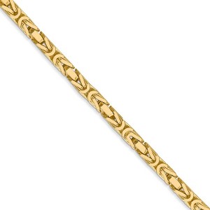 Black Bow Jewelry 3.25mm, 14k Yellow Gold, Solid Byzantine Chain Necklace - 1 of 4