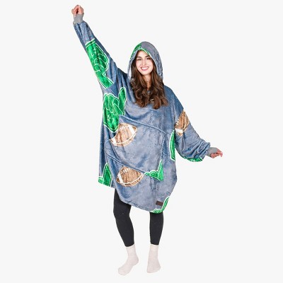 Tirrinia Women Printed Oversized Fleece Wearable Blanket Hoodie Sweatshirt Soft Cozy Gift Wife Woman
