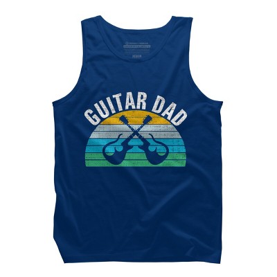 Men's Design By Humans Retro Dueling Electric Guitar Dad By DragonTee Tank Top