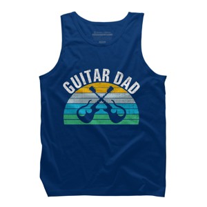 Men's Design By Humans Retro Dueling Electric Guitar Dad By DragonTee Tank Top - 1 of 2
