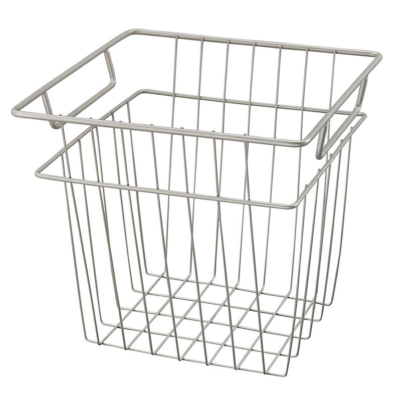 ClosetMaid Cubeicals 10.7"W x 10.2"H Steel Wire Storage Bin Organizer Basket w/ Open Design and Handles for Home, Kitchen, Office, & Bathroom, Nickel, 2 of 7