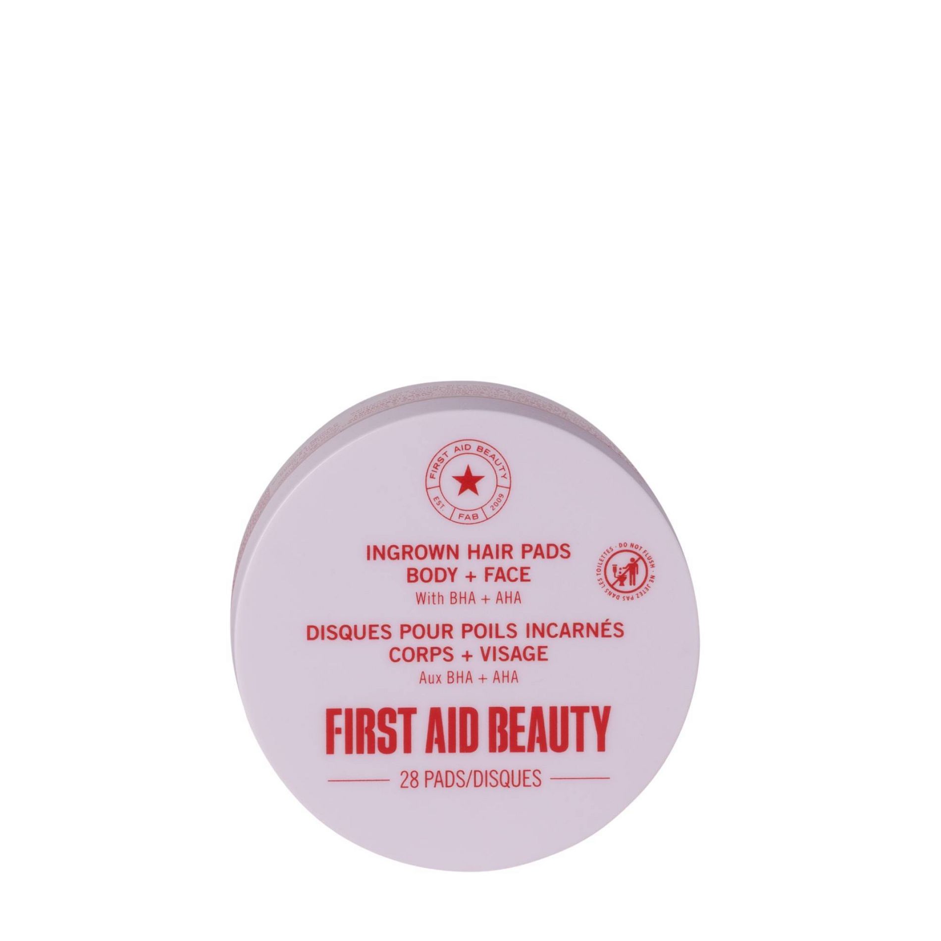 FIRST AID BEAUTY Ingrown Hair Pads with BHA + AHA After-shaving pads for Body, Face, Underarms, Bikini - 28ct - Beauty Studio