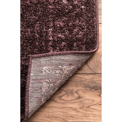 Elegant Vintage Burgundy Synthetic 7'6" x 9'6" Area Rug