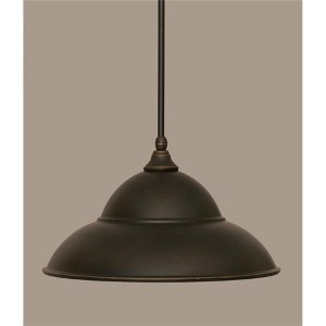 Toltec Lighting Any 1 - Light Pendant in  Dark Granite with 16” Dark Granite Double Bubble Metal Shade Shade - 1 of 1