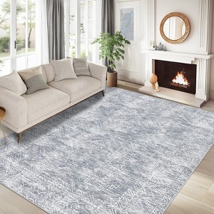 Modern Abstract Geometric Stripe Rugs for Living Room Bedroom Soft Low Pile Carpet Indoor Washable Non Slip Easy Care Area Rug - 1 of 4