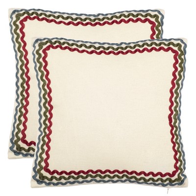 Annie Pillow (Set of 2) - White - 18" X 18" - Safavieh