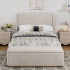 NicBex Morandi Pink/Gray Upholstered Platform Bed Frame Queen/King with Vertical Stripe Corduroy Wingback Headboard,No Box Spring Needed,Easy Assembly - 2 of 4