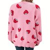 Women's Plus Size Cardigan Soft Print Long Sleeve Open Front Knit Sweaters - 2 of 4