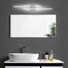 LLHZSY Minimalist Linear LED Vanity Light Dimmable Metal Wall Sconce - 31 1/2 inches - Nickel/6000K Cool White Light - 2 of 4