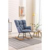 CAVINAS Boucle Fabric Glider Rocking Chair with High Backrest,Modern Upholstered Rocking Chairs,Nursery Accent Chair for Bedroom - 2 of 4
