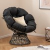 Tangkula PE Wicker Papasan Chair 360° Swivel Living Room Chair w/ Thick & Removable Cushion - 3 of 4