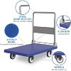 Heavy Duty Platform Hand Truck, 660Lbs Weight Capacity Portable Flat Bed Cart with 360 Swivel Wheels and Handle, Foldable Push Cart Dolly - 4 of 4