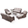 Gymojoy Outdoor Sofa Table with Swivel Chairs Gilder Chairs Patio Funiture Set - 3 of 4