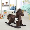 Qaba Kids Plush Ride-On Rocking Horse with Bear Toy, Children Chair with Soft Plush Toy & Fun Realistic Sounds - 3 of 4