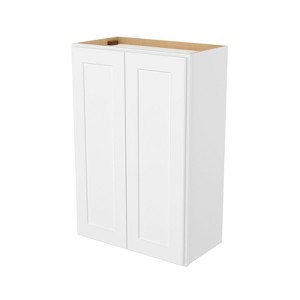 HOMLUX Easy-DIY 12 in D in Shaker White Ready to Assemble Wall Kitchen Cabinet 2 Doors-2 Shelves - 1 of 4
