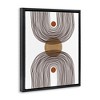 Stupell Industries Asymmetrical Rainbow Reflection Abstract Round Shapes Brown White Floating Frame Canvas Art, Black, 17" x 21" - 2 of 4