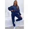 Mocamel Women's Solid Color Simple Tracksuit， Loose Fit Long Sleeve Top and Pants Set - 2 of 4