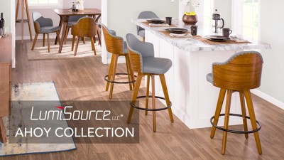 Set of 2 Light Grey Fabric and Black Metal Swivel Counter Stools