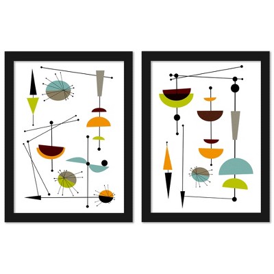 Americanflat - 16x24 Floating Canvas Black - Abstract Shapes Mid 1 91 By  Pop Monica : Target