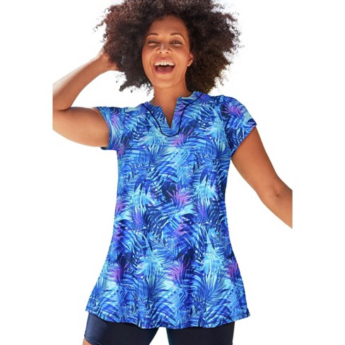 Plus size store tunic swim top