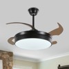 YIYIBYUS 42 in LED Black Modern Ceiling Fan With 4 Retractable Blades, 6 Speeds - 2 of 4