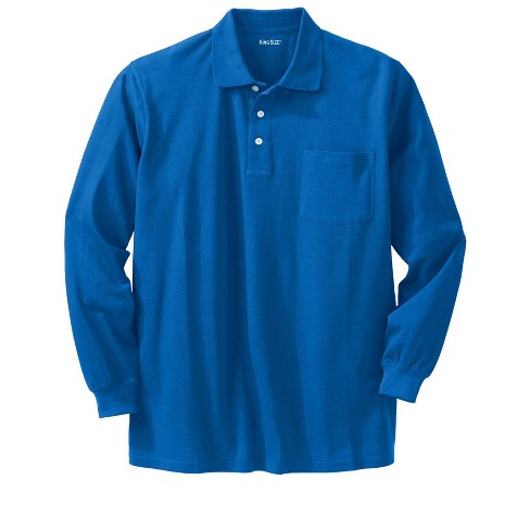 KingSize Men's Big & Tall Long-Sleeve Shrink Piqu Polo - image 1 of 4