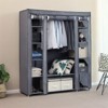 DOMETOUR 69" Portable Clothes Closet Wardrobe Storage Organizer with Non-Woven Fabric Quick and Easy to Assemble Extra Strong and Durable Gray - 3 of 4