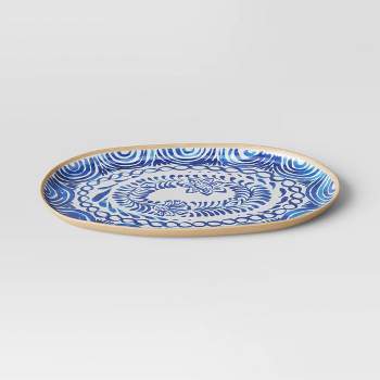 Melamine Oval Serving Platter Blue Print - Threshold™