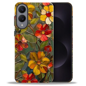 BONGEEK Case Compatible with Samsung Galaxy S25 Edge,Scratch Resistant Hybrid 2-Layer Hard Shell Bright Phone Case,Stained Glass Summer Boho Flower - 1 of 4